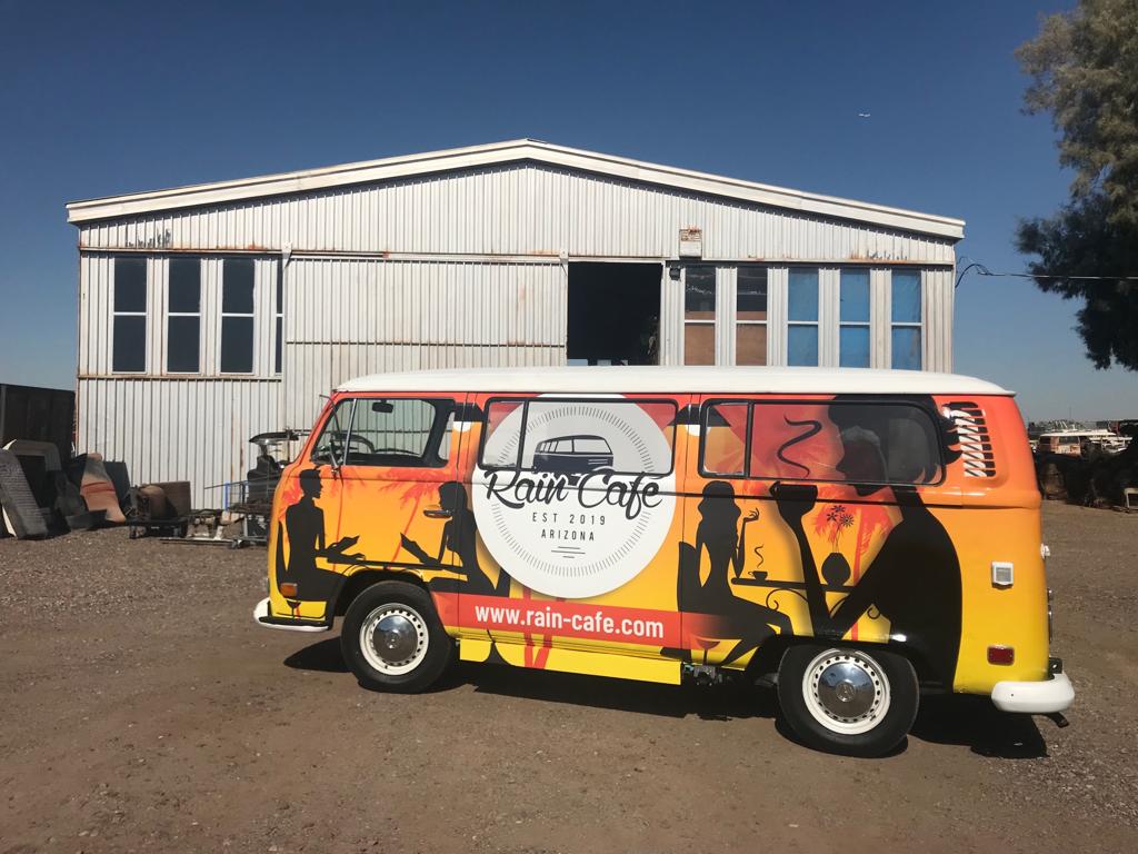 Rain café mobile bus coffee
